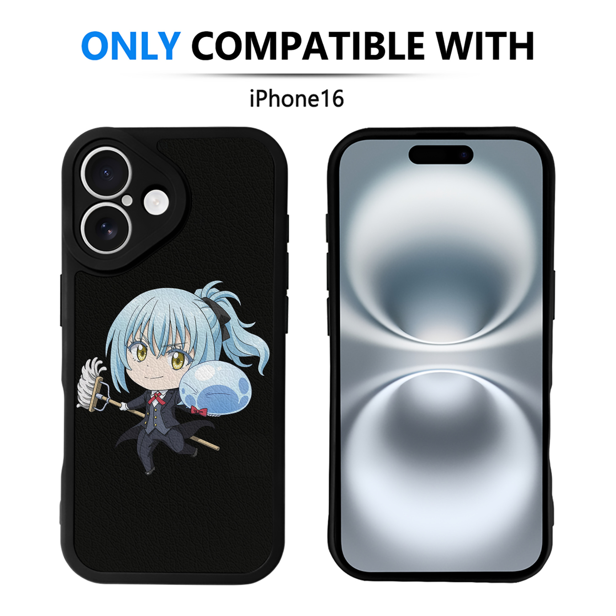 （画像用） 転スラ Regarding Reincarnated to Slime 【iPhone 16シリーズ対応】シリコンスマホケース（レザー調） 材質：シリコン